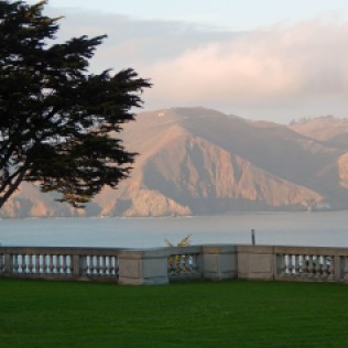 From the museum's lawn looking into the strait of the Golden Gate